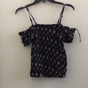 Smocked off the shoulder Crop top